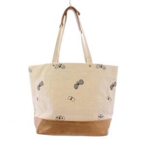 calzone bag カルツォーネバッグ トートバッグ ハンドバッグ 麻 リネン 牛革 レザー 切替