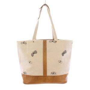 mina perhonen calzone bag カルツォーネバッグ トートバッグ ハンドバッグ 麻 リネン 牛革 レザー 切替