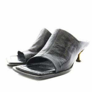 ミュールサンダル レザー 36 ブラック