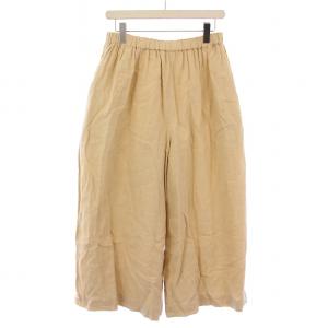 リネンワイドイージーパンツ ウエストゴム 無地 1 ベージュ 213019P /BB