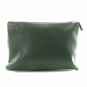 CELINE トリオラージ ショルダーバッグ ラムスキン グリーン