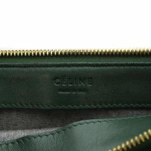 CELINE トリオラージ ショルダーバッグ ラムスキン グリーン
