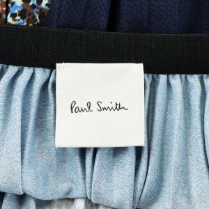 PAUL SMITH Botanical Collage プリーツスカート ロング丈 花柄 M マルチカラー ピンク 青 ブルー