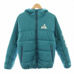 18AW 中綿ジャケット アウター フード ロゴプリント M 水色 ライトブルー 02183AB09 /YT