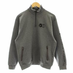 19AW DOUBLE CIRCLEスウェット トレーナー 長袖 ハーフジップ ロゴ プリント M グレー