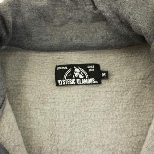 HYSTERIC GLAMOUR 19AW DOUBLE CIRCLEスウェット トレーナー 長袖 ハーフジップ ロゴ プリント M グレー