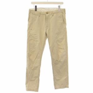 13SS チノパン ジップフライ ダメージ加工 M ベージュ 0232AP09 /TK