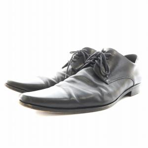 ビジネスシューズ ポインテッドトゥ レースアップ レザー 7.5 黒 ブラック 1393 /AN12