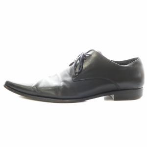 DOLCE&GABBANA ビジネスシューズ ポインテッドトゥ レースアップ レザー 7.5 黒 ブラック 1393 /AN12