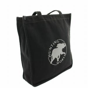 HUNTING WORLD トートバッグ キャンバス ロゴプリント 黒 ブラック グレー /YT