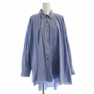 シャツ ブラウス 長袖 青 ブルー /EE