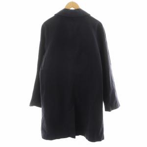 Salvatore Ferragamo ステンカラーコート ロング丈 コットン 麻 リネン 48 紺 ネイビー /AN36
