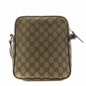 GUCCI GGスプリーム ショルダーバッグ レザー 茶 ブラウン 233268 /AN20 D OH