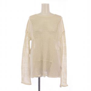 Patchwork Mesh Tops パッチワークメッシュトップス サマーニット 長袖 クルーネック