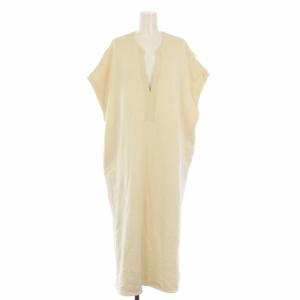 スウェットカフタンドレス ワンピース ロング 半袖 38 アイボリー 12210302 /TK