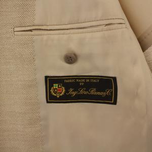 DURBAN ロロピアーナ テーラードジャケット 背抜き シングル 2B ウール シルク リネン 98AB6 ベージュ