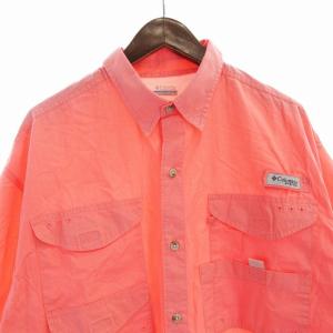 Columbia PFG フィッシング シャツ 半袖 ロゴ L ピンク FM7130 /EE