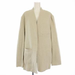 リネンオーバージャケット ノーカラー 38 ベージュ 12010102 /TK