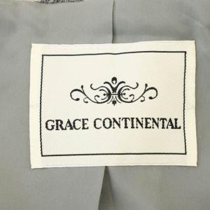 GRACE CONTINENTAL ショールカラー コート 1635-1236 ウール混 フード 36 アイボリー グレー /G