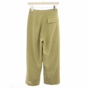TODAYFUL ワイドパンツ ジップフライ 麻 リネン混 38 黄緑 イエローグリーン 12110723 /YT