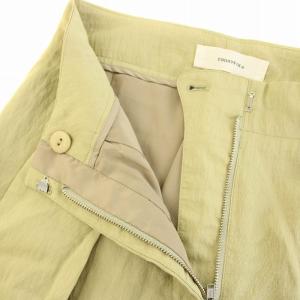 TODAYFUL ワイドパンツ ジップフライ 麻 リネン混 38 黄緑 イエローグリーン 12110723 /YT