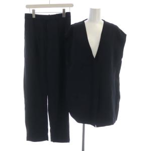セットアップ カラーレスツイルベスト スラックスパンツ 38 紺 ネイビー 12110105 /RO