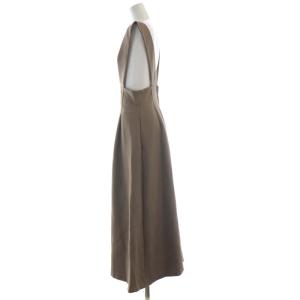 NOBLE 23SS サロペットAラインスカートジャンパースカート ワンピース マキシ ロング 36 茶 ブラウン