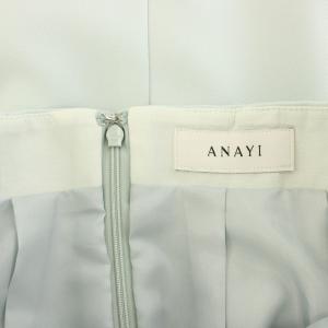 ANAYI 24SS ブライトツイルタックタイトスカート ひざ丈 ベルト タグ付き 36 ミントグリーン 10241711240