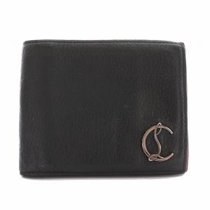 二つ折り財布 レザー 小銭入れなし 黒 赤 /YM D