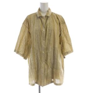 シャツ ブラウス 総柄 半袖 F 黄 イエロー ベージュ 12110417 /RO
