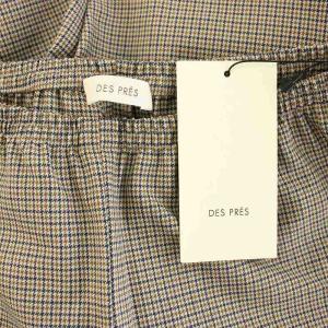 DES PRES ウーステッドウールトロピカルリラックスパンツ イージーパンツ チェック柄 タグ付き 36 茶 ブラウン