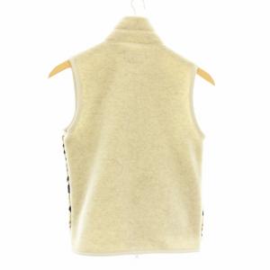 THE NORTH FACE PURPLE LABEL フリースベスト 切替 ニット ジップアップ ノルディック柄 ウール XS ベージュ 茶 ブラウン NA2867N