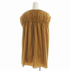 TOMORROWLAND collection タグ付き ストレッチブロード ギャザーノースリーブブラウス シャツ 36 ベージュ 13013101706