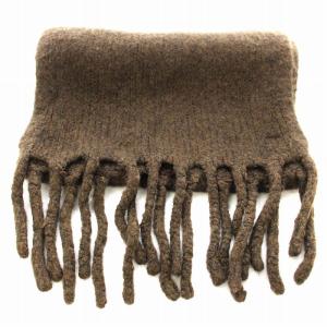 TODAYFUL 23AW Brashed Volume Stole マフラー ストール ロゴ刺繍 ウール混 F 茶 ブラウン