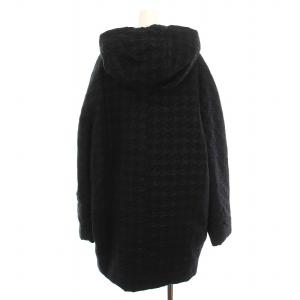 i Blues down in town ダウンジャケット ダウンコート ジップアップ 総柄 アウター 44 黒 84862046