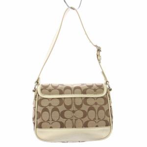 COACH ショルダーバッグ シグネチャー ペニーフラップ ベージュ F22308 /TK D