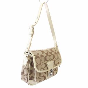 COACH ショルダーバッグ シグネチャー ペニーフラップ ベージュ F22308 /TK D