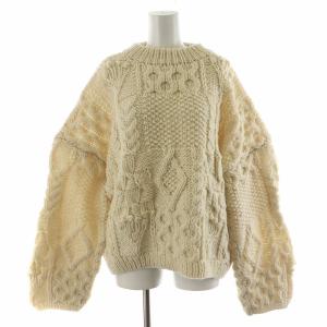 20AW Pattern Hand Knit ウール F ホワイト