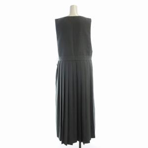 SHIPS タグ付き ワイドプリーツジャンパースカート ロング F グレー 224-55-0028 /EE