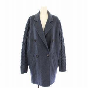 SATRAPO チェスターコート ウール カシミヤ混 M ネイビー