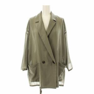 24SS シアーテーラードジャケット ダブル 九分袖 カーキ 24010462708120 /KU