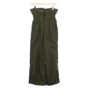 WAIST FOLD PT ウエストフォールドパンツ ナイロン ハイウエスト ジップフライ 36 カーキ