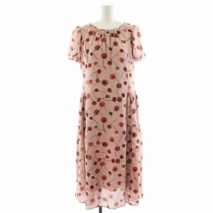 22年製 TISSUE フラワープリント ワンピース 36 ピンク 6236180