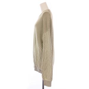 AURALEE スーパーハードツイストリブニットプルオーバー 長袖 クルーネック ストレッチ 1 アイボリー 茶 ブラウン