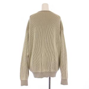 AURALEE スーパーハードツイストリブニットプルオーバー 長袖 クルーネック ストレッチ 1 アイボリー 茶 ブラウン