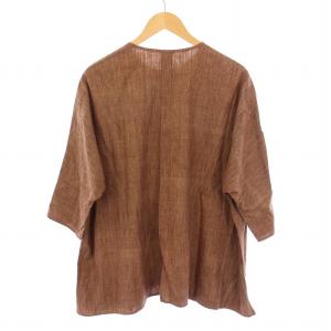 JURGEN LEHL カジュアルシャツ クルーネック 七分袖 M 茶 ブラウン /BB