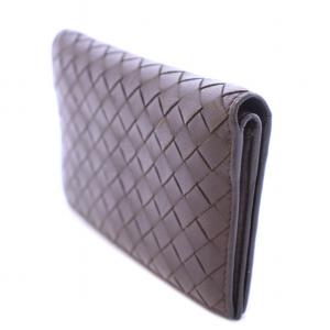 BOTTEGA VENETA カードケース カード入れ 二つ折り イントレチャート レザー 茶 ブラウン 156823 /BB OH