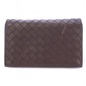 BOTTEGA VENETA カードケース カード入れ 二つ折り イントレチャート レザー 茶 ブラウン 156823 /BB OH