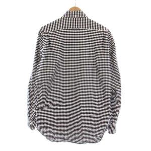 THOM BROWNE ボタンダウンシャツ ギンガムチェック 長袖 4 白 黒 /YM
