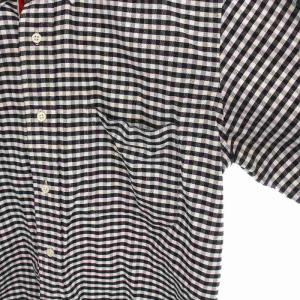 THOM BROWNE ボタンダウンシャツ ギンガムチェック 長袖 4 白 黒 /YM